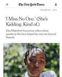 She's @majimb.o on instagram and @elsa.majimbo on tiktok. Elsa Majimbo On Twitter My Face Is On The New York Times I Dont Know How To Get Over This I Love Being This Excited Https T Co Xvhluprdkg Twitter