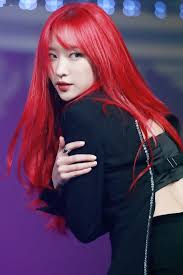 Pin By Elfie Jeong On Hani Red Hair Kpop Kpop Hair Color Red Hair Korean