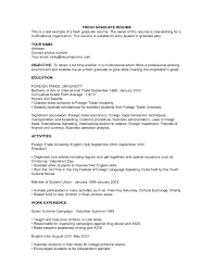 Sample resume for fresh graduate. Resume For Fresh Graduate Free Resume Templates