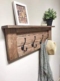 Rustic, scandi and industrial inspired, this shelf offers a practical and stylish storage solution for your home. Wooden Entryway Coat Rack With Hooks Rustic Wooden Shelf Etsy In 2021 Rustic Wooden Shelves Rustic Coat Rack Entryway Coat Rack