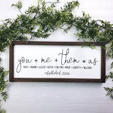 Get the best deals on wooden decorative quotes & sayings plaques & signs. 8x20 You Me Them Us Be Sure To Leave Names And Est In Note To Seller And Double Check The Spell In 2021 Handmade Home Decor Handmade Home Home Decor Signs
