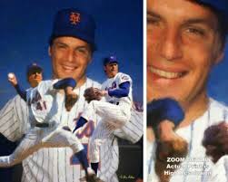 Vintage New York Mets Poster 1983 Team Picture Seaver KEITH Straw 11" x14"  RARE