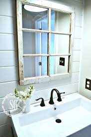 Farmhouse Powder Room Reveal Old Window Frames Bathrooms Remodel Farmhouse Powder Room