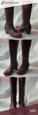 Dansko Risa Brown Tall Zip Up Heeled Boots 38 8 Heeled Boots Shoes Women Heels Boots