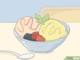 Chocolate cake with fluffy white frosting, fresh fruit with marshmallow sauce (a nut tree vintage… 3 Ways To Use Eggs In Desserts Wikihow