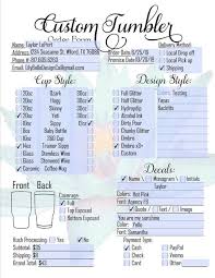 Diy Editable Custom Tumbler Order Form With Invoicing Sections Etsy In 2020 Custom Tumblers Tumbler Cups Diy Custom Tumbler Cups