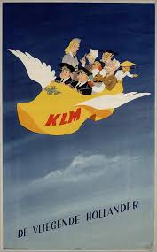 Klm De Vliegende Hollander Paul Erkelens 1947 1948 Vintage Travel Posters Retro Travel Poster Vintage Posters