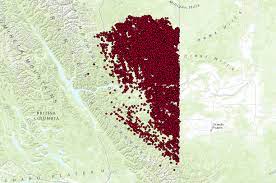 Bc Oil And Gas Map Oil And Gas Well Bottom Locations | Data Basin