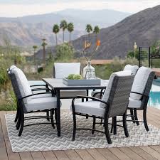 Belham Living Augusta Metal And All Weather Wicker Patio Dining Set Walmart Com In 2020 Patio Dining Furniture Patio Dining Set Outdoor Dining Set