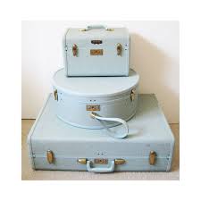Light Blue 1960 S Vintage Samsonite Luggage Set Suitcase Hat Box And Carry On Retro Dekoration Vintage Koffer Koffer