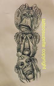 Hear No Evil See No Evil Speak No Evil Line Drawing Hear No Evil See No Evil Speak No Evil Tattoo Design Inspire D Un Modele De Pinterest Remodifie Portrait Tattoo Artwork Portrait
