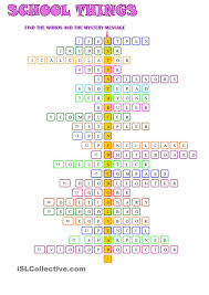 School Things Crossword Puzzle With Key Atividades De Ingles Atividades Ingleses