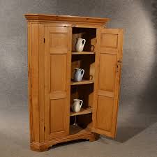 Antique farm house hutch glass upper display doors wood storage door below. Antique Pine Corner Cabinet Cupboard Larder Antiques Atlas