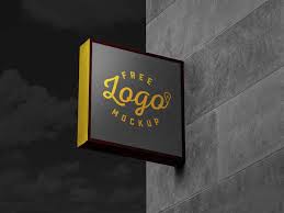 Signage In Wall Free Mockup Psd In 2020 Mockup Free Psd Free Logo Mockup Logo Mockup