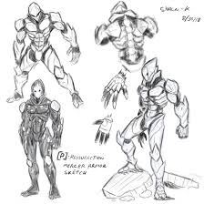 Prototype Sketch Mercer Armor Design By Shaun K Armor Drawing Super Powers Art Concept Art