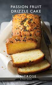 Passion Fruit Drizzle Cake Fruit Recipes Waitrose Food Passion Fruit Cake