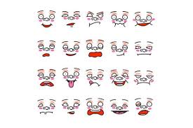Cute Cartoon Face Expression Set Graphic By Grappix Studio Creative Fabrica
