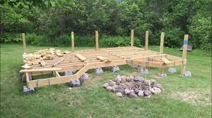 How I Built My Floating Deck On Uneven Ground Building A Floating Deck Floating Deck Building A Deck