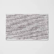 Textured stripe cotton 22 x 36 bath rug, created for macy's. 20 X32 Spacedye Striped Bath Rug Gray White Threshold Target