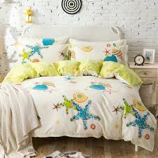 Vivid modern southwest hipster turquoise orange swirls comforter. Turquoise Lime Yellow And Cream Starfish And Seashell Print Tropical Beach Themed Holiday Style 100 Cotton Twin Full Size Bedding Sets Enjoybedding Com