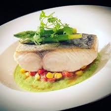 Pan Seared King Fish Asparagus Cilantro Puree Red Pepper Corn Relish Posted By Chef Mohammad Atieh Via The Truefoodies App For More Chefs Restaurants Recip