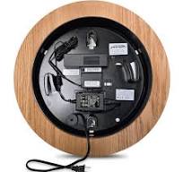 WiFi Analog Clock - Wood Frame, 120V AC