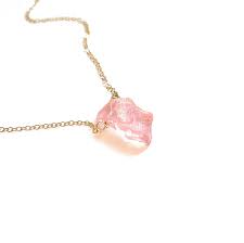Pendant measures approximately ¾ in length. Amazon Com Dainty Raw Rose Quartz Crystal Necklace Light Pink 16 Inch 14k Gold Filled Healing Jewelry Gift Ideas For Her Handmade
