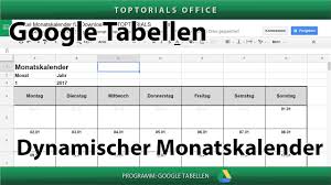 Diese ermöglicht es dir, ein datum über eine. Dynamischen Monatskalender Erstellen Download Google Tabellen Spreadsheets Youtube