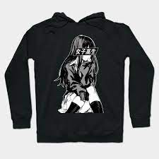 Maybe you would like to learn more about one of these? School Girl Black And White Sad Japanese Anime Aesthetic Anime Hoodie Teepublic