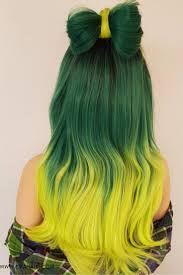 Braided Hairstyle For Spring 2019 Spring Green Yellow Hair Wigs Fashion Evahair Evahairofficial Syntheticwig Hair Color Ombre Hair Ombre Hair Color