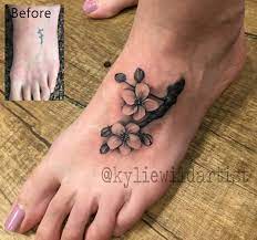 Cute Little Cherry Blossom Foot Tattoo By Kylie Wild Heslop Canberra Australia Tattoo Artist A Cherry Blossom Foot Tattoo Foot Tattoo Foot Tattoos For Women