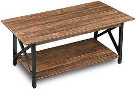 Great savings & free delivery / collection on many items. Amazon Com Greenforest Coffee Table Industrial Metal Legs With Storage Shelf For Living Room 43 3 X 23 6 Easy Assembly Rustic Walnut Home Kitchen