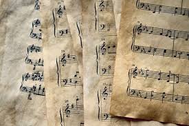 Folders of sheet music stacked on shelves; Music Music Aesthetic Bard