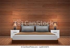 There are a couple of routes you can go down with wall paneling in your bedroom. Bedroom Interior With Wood Paneling Contemporary Bedroom Interior With Wood Paneling At The Headboard Bed Trendy Bedroom Canstock