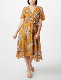 Floral Flutter Sleeve Wrap Dress Dressbarn Wrap Dress Floral Wrap Dress Dresses