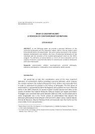 Pdf What Is Existentialism A Revision Of Contemporary Definitions