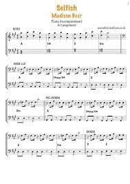 Selfish Madison Beer Piano Chords Lyrics Bitesize Piano Pop Sheet Music Sheet Music Piano Chords