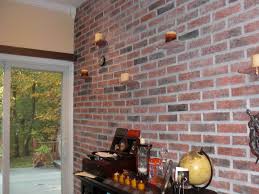 This Is A Second View Of A Brick Tile Office Wall With Custom Made Votive Candle Shelves The Tiles Are Lanc Brick Interior Wall Brick Decor Brick Ceramic Tile