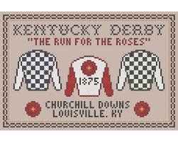 Kentucky Derby Sampler Original Cross Stitch Chart The Run For The Roses