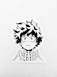 Black And White Manga Stickers My Hero Academia Deku Stickers Anime Stickers Etsy In 2020 Anime Stickers Anime Decals Cute Stickers