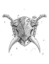 Steves Shield And Swords Tattoo By Zipdraw On Deviantart Sword Tattoo Shoulder Armor Tattoo Armour Tattoo