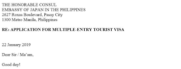 Embassy of japan in the philippines. What To Write In The Explanation Letter For Multiple Entry Japan Visa For Filipinos Travel With Darel