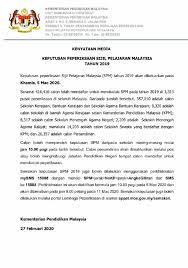 Keputusan penyemakan semula keputusan peperiksaan / kes t adalah muktamad dan akan dimaklumkan kepada calon melalui surat rasmi. Info Pelajar Kenyataan Media Keputusan Peperiksaan Facebook