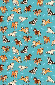 Shibes In Blue Iphone 12 Soft By Colordrilos In 2021 Dog Wallpaper Iphone Cute Dog Drawing Cute Dog Wallpaper