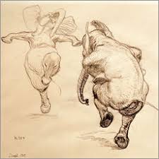 Wall Sticker Two Dancing Elephant Heinrich Kley