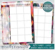 Happy Planner Printable Monthly Planner Refills Inserts 7 Etsy Happy Planner Printable Planner Refillable Planner