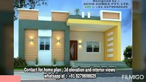 An architectural drawing is always an application of geometric principles, aesthetic considerations and practical single floor 3 bedroom home. Best House Front Elevation Top Indian 3d Home Design 2 Bhk Single Floor Plan