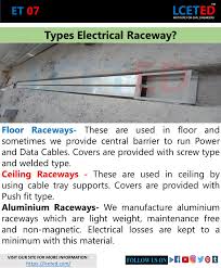 Et 07 Types Of Electrical Raceway Electricity Civil Engineering Design Civil Engineering