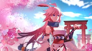 Tons of awesome anime pink 4k wallpapers to download for free. Anime Girl Cherry Blossom Pink Hair Honkai Impact 3rd Yae Sakura 4k Wallpaper 4 532