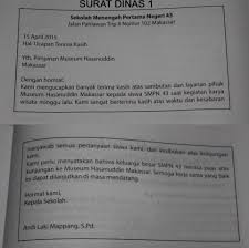 Contoh surat dinas adalah surat yang di tulis dengan resmi. Surat Resmi Adalah Brainly